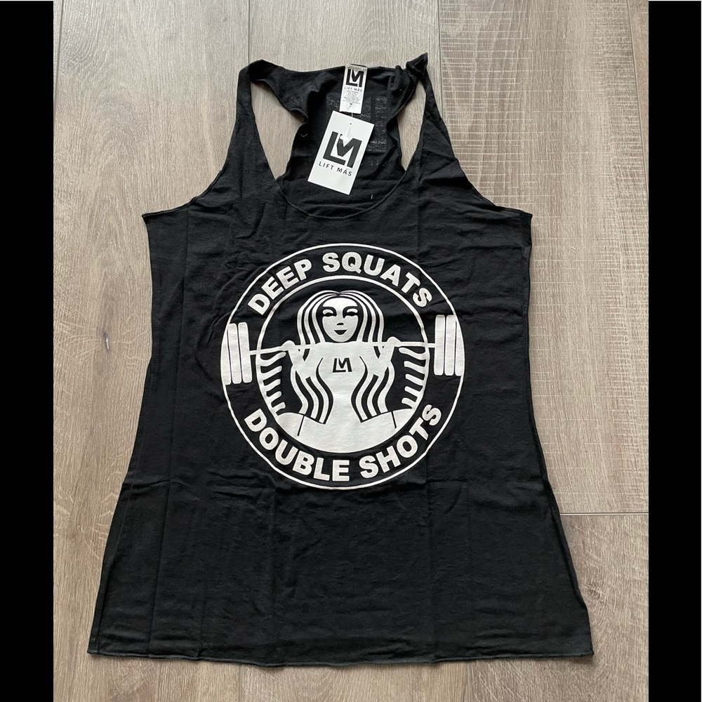 Lift Más Deep Squats Double Shots Racerback Tank